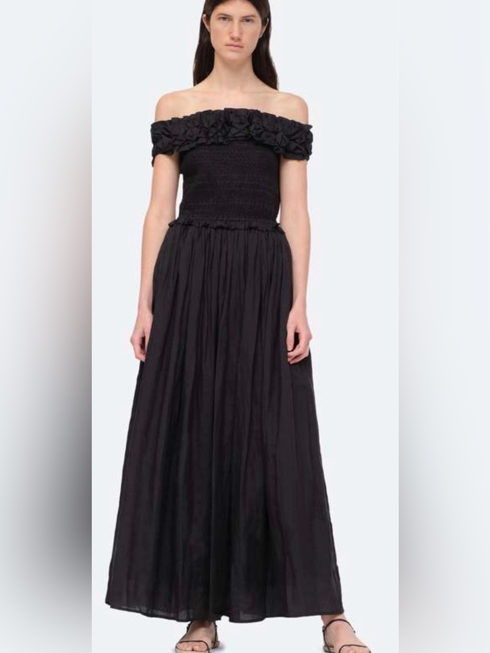 Sea New York  Smocked Maxi Dress In Black size XS